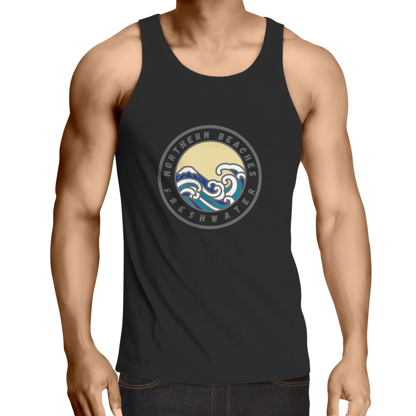 AS Colour Barnard - Northern Beaches Fairlight logo on Adult Tank Top Tee - Lost Manly Shop