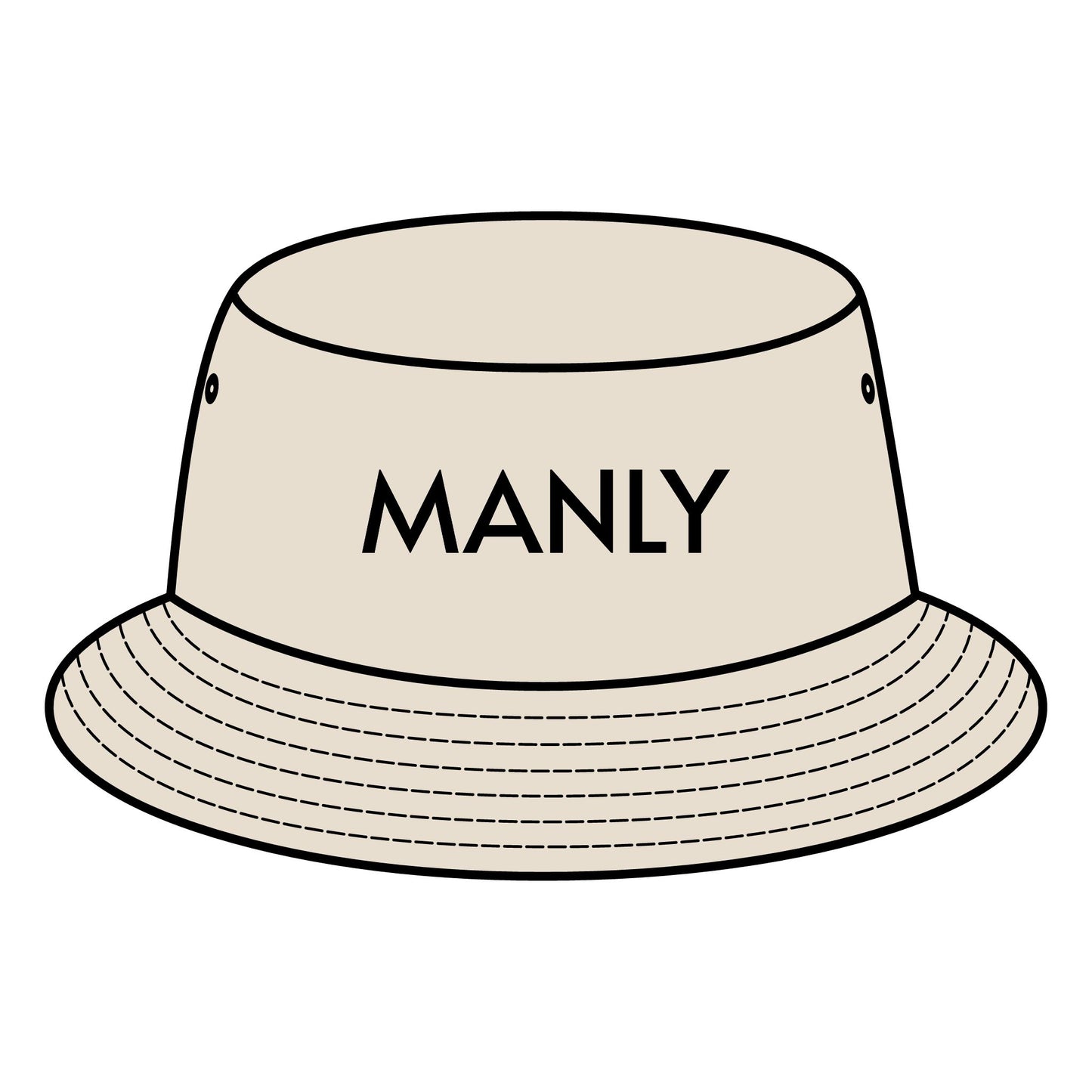 MANLY Bucket Hat with Custom Northern Beaches Logo Design