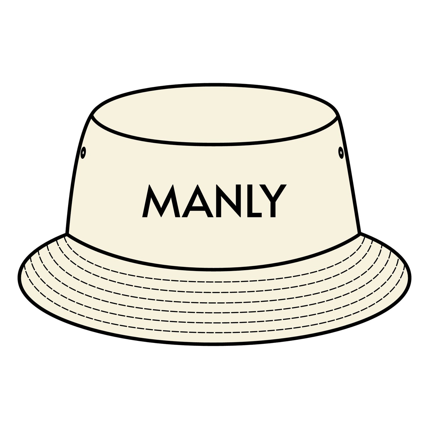 MANLY Bucket Hat with Custom Northern Beaches Logo Design