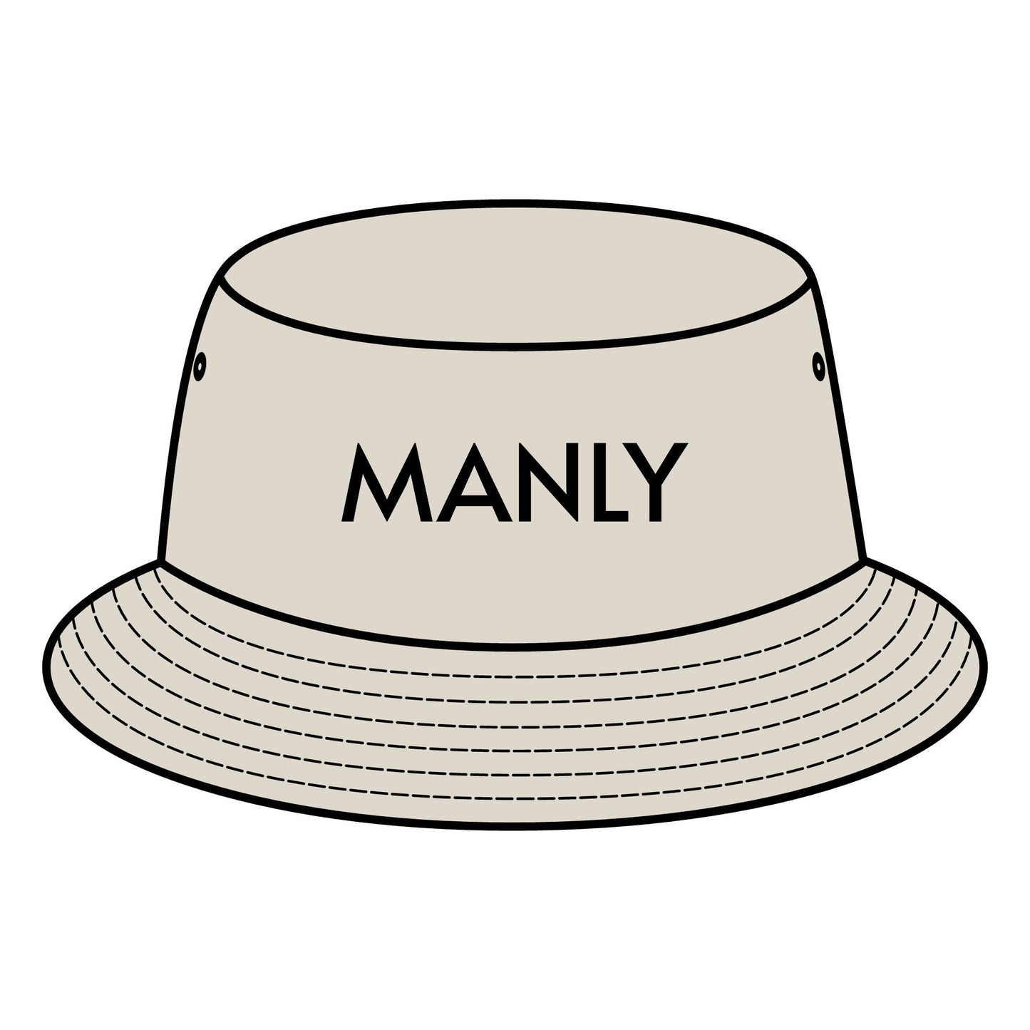 MANLY Bucket Hat with Custom Northern Beaches Logo Design