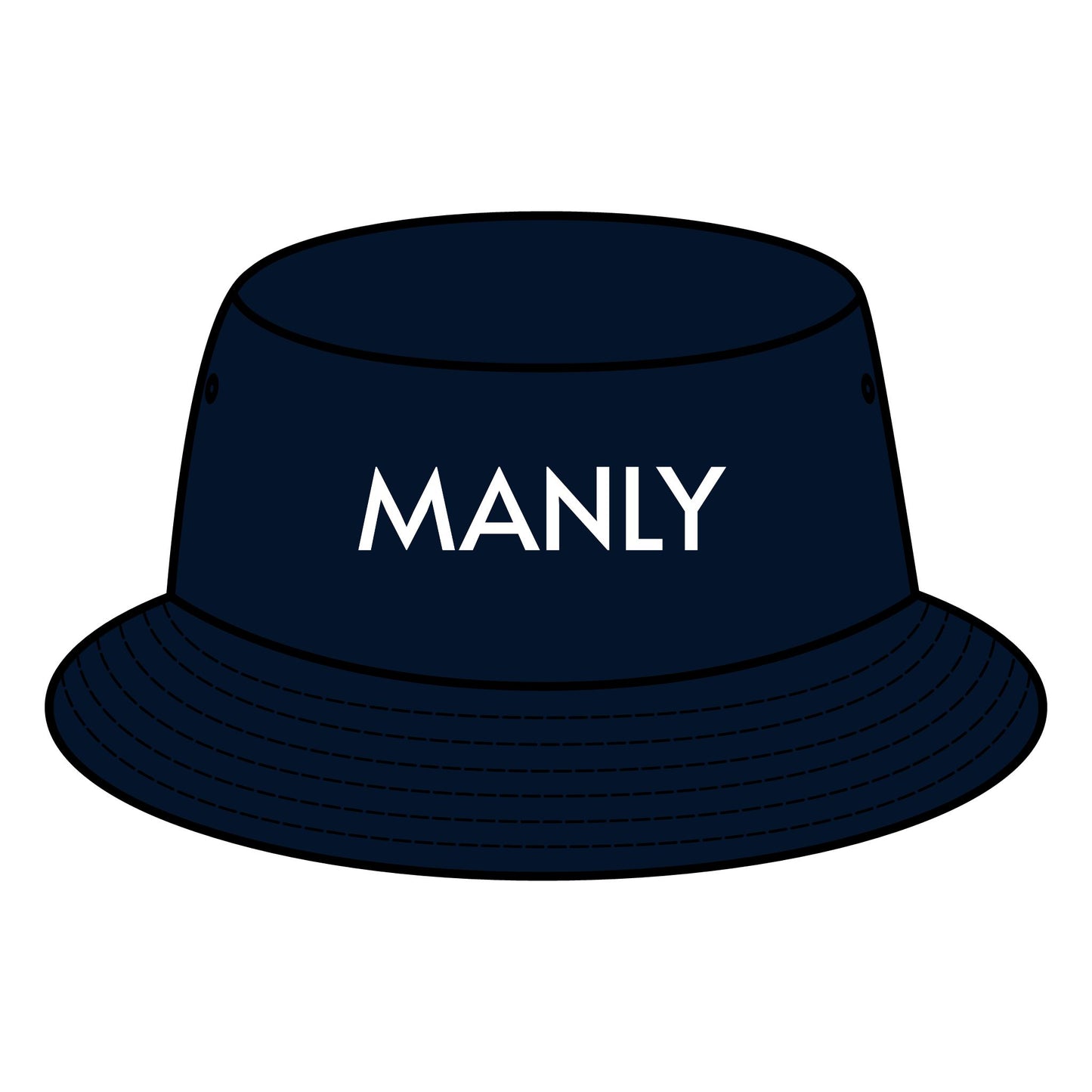 MANLY Bucket Hat with Custom Northern Beaches Logo Design