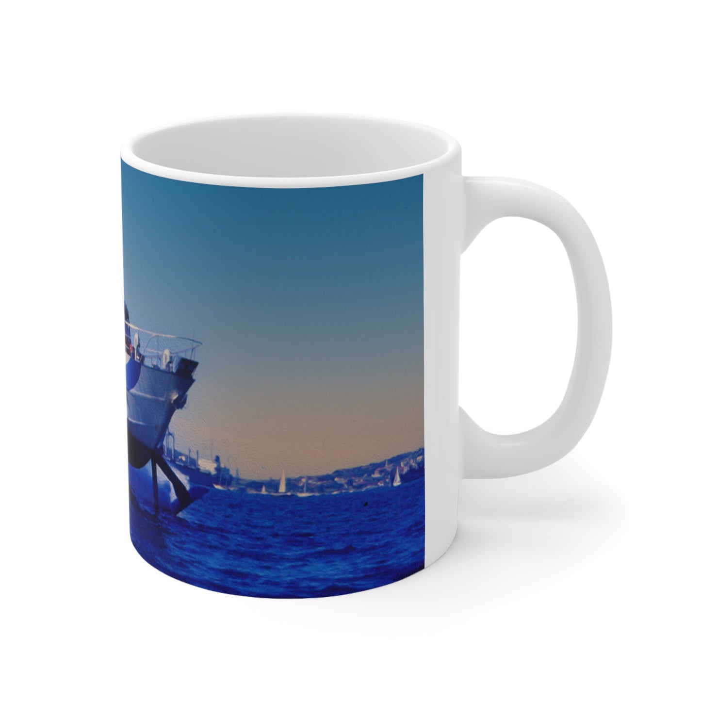 Coffee Mug - Curl Curl Hydrofoil in flight - Lost Manly Shop