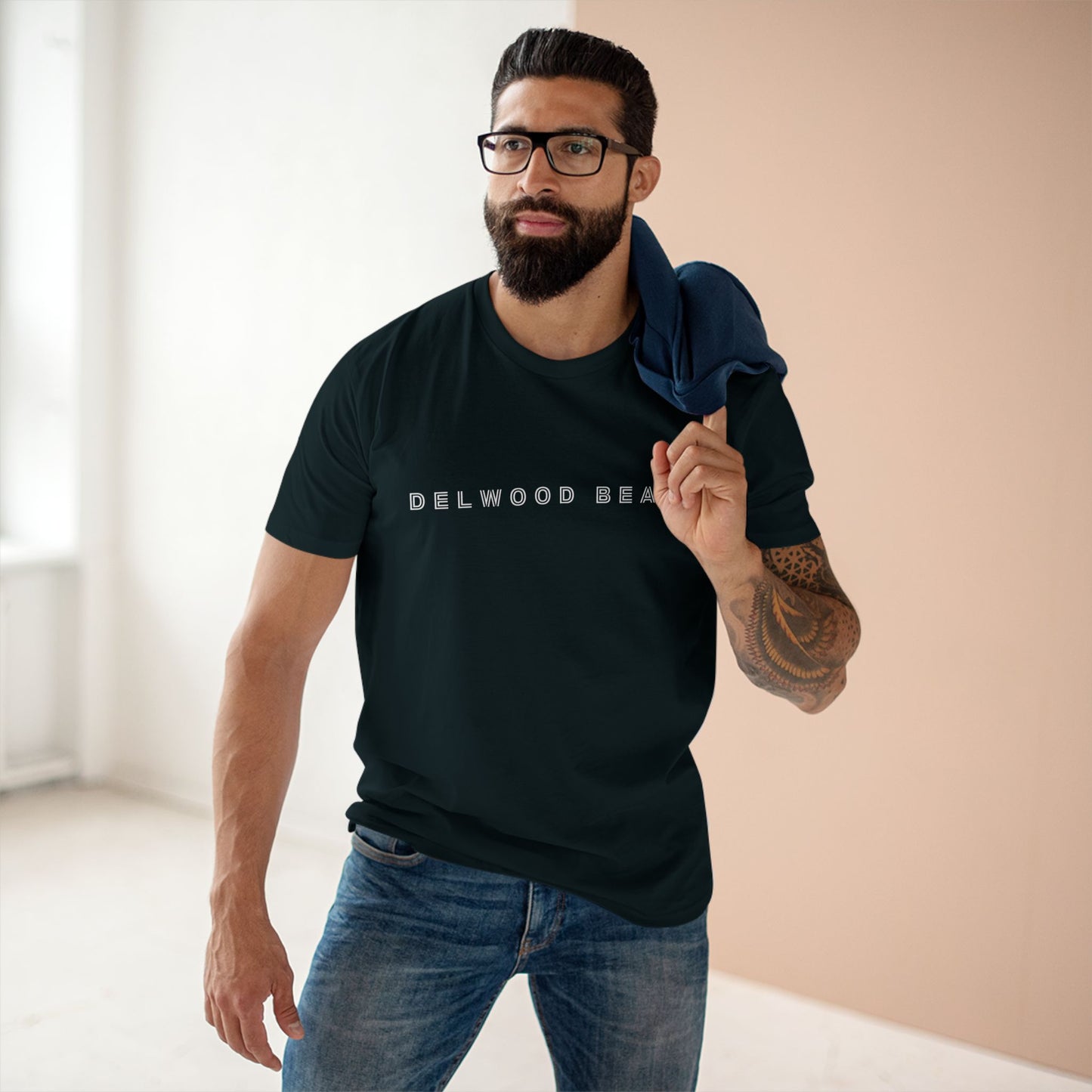 Delwood Beach logo on Adult Staple Cotton T-Shirt