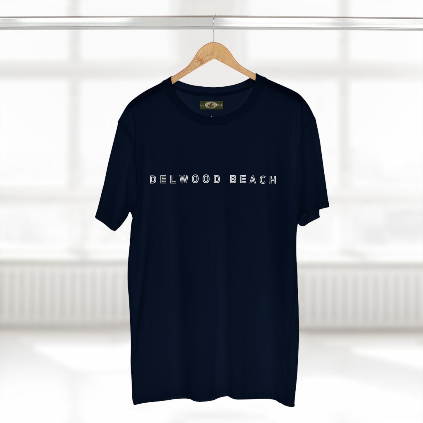 Delwood Beach logo on Adult Staple Cotton T-Shirt