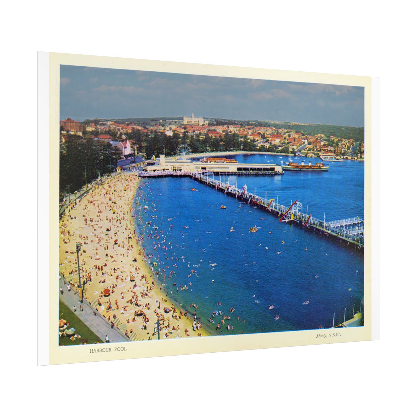 Manly Harbour Pool and Promenade 1955 Rolled Posters - Lost Manly Shop