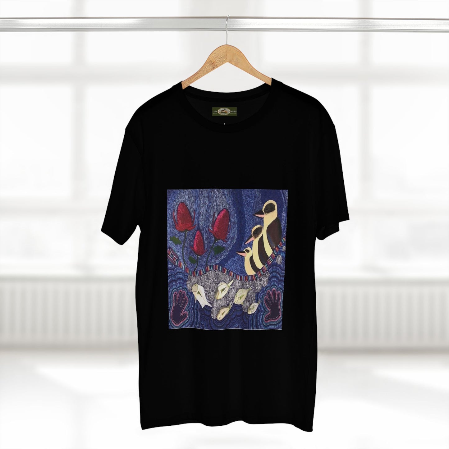 Adult T-Shirt Australian Natives painting by local Indigenous Artist k_dotpaintings - Lost Manly Shop