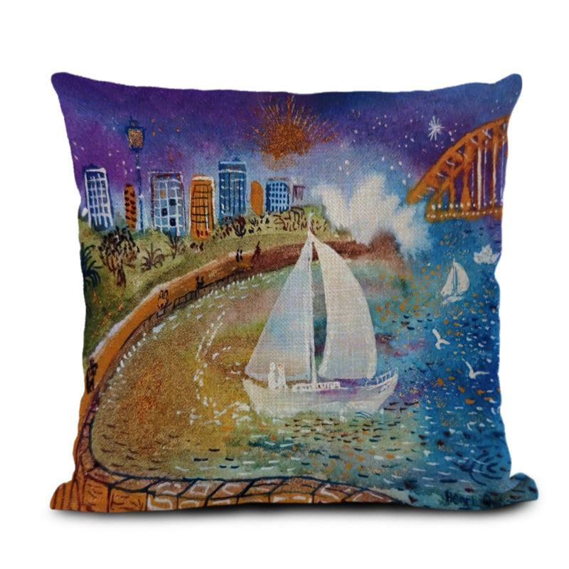 Sydney Coastal Charm Cushion Cover – Unique Art for Home Decor - Lost Manly Shop