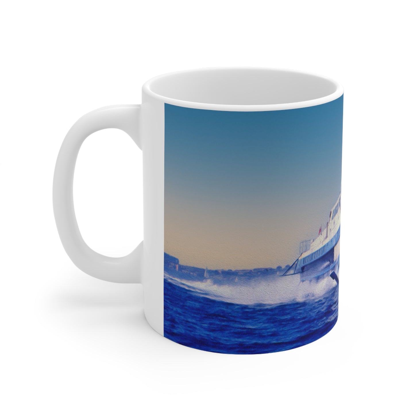 Coffee Mug - Curl Curl Hydrofoil in flight - Lost Manly Shop