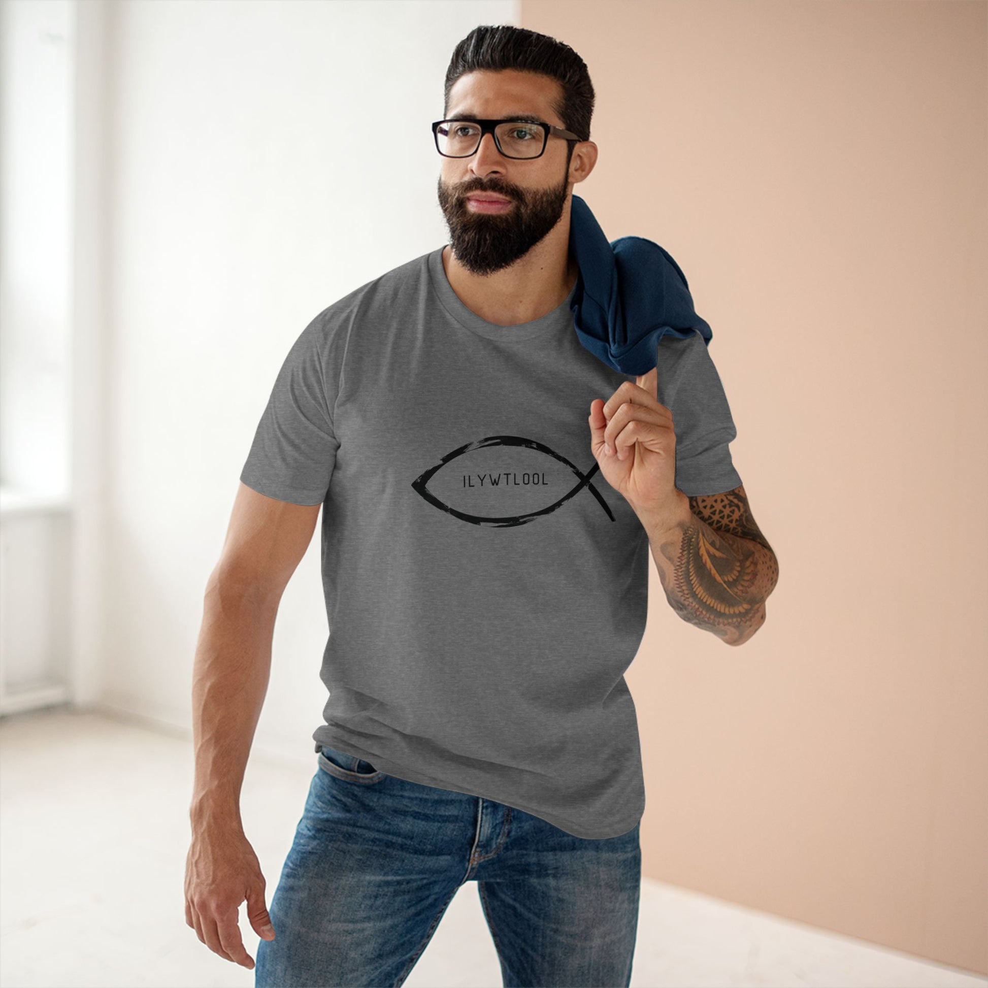 Christian Fish Acronym Adult Tee - Lost Manly Shop