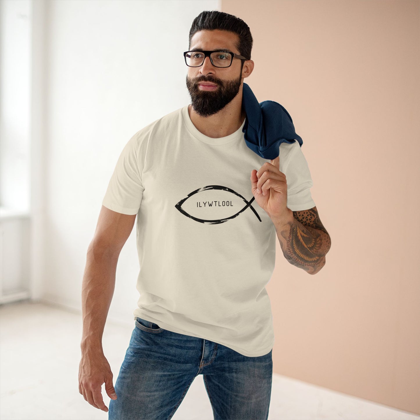 Christian Fish Acronym Adult Tee - Lost Manly Shop