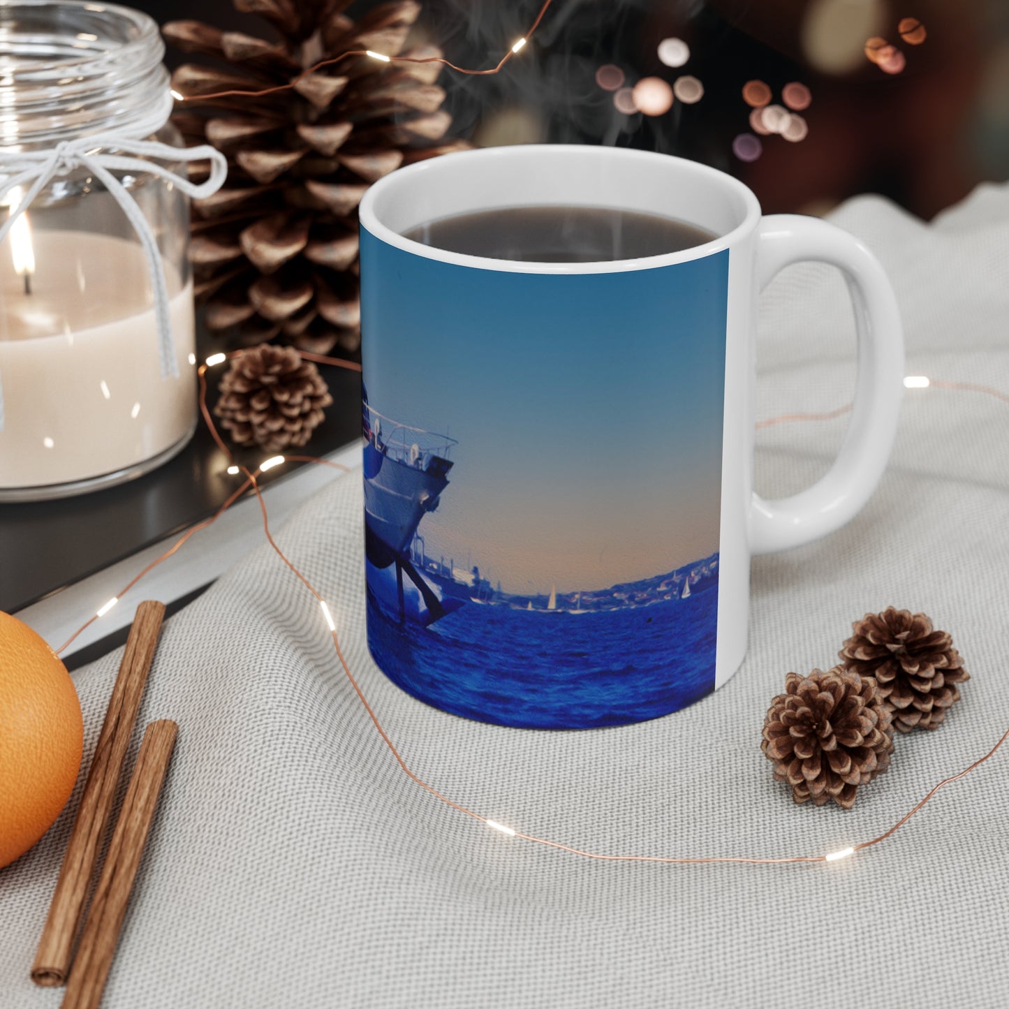 Coffee Mug - Curl Curl Hydrofoil in flight - Lost Manly Shop