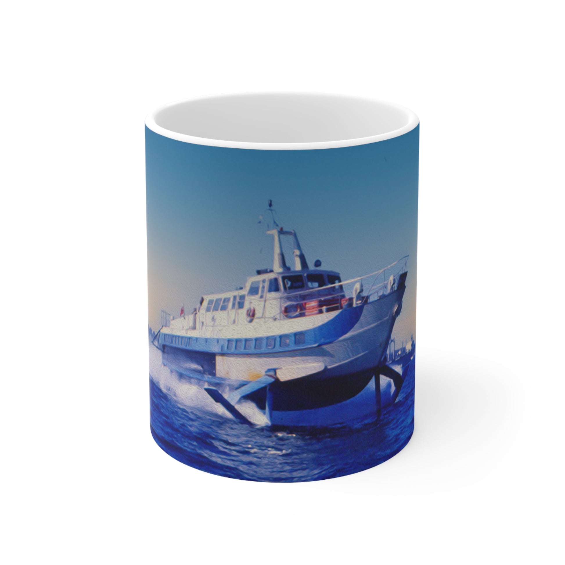 Coffee Mug - Curl Curl Hydrofoil in flight - Lost Manly Shop