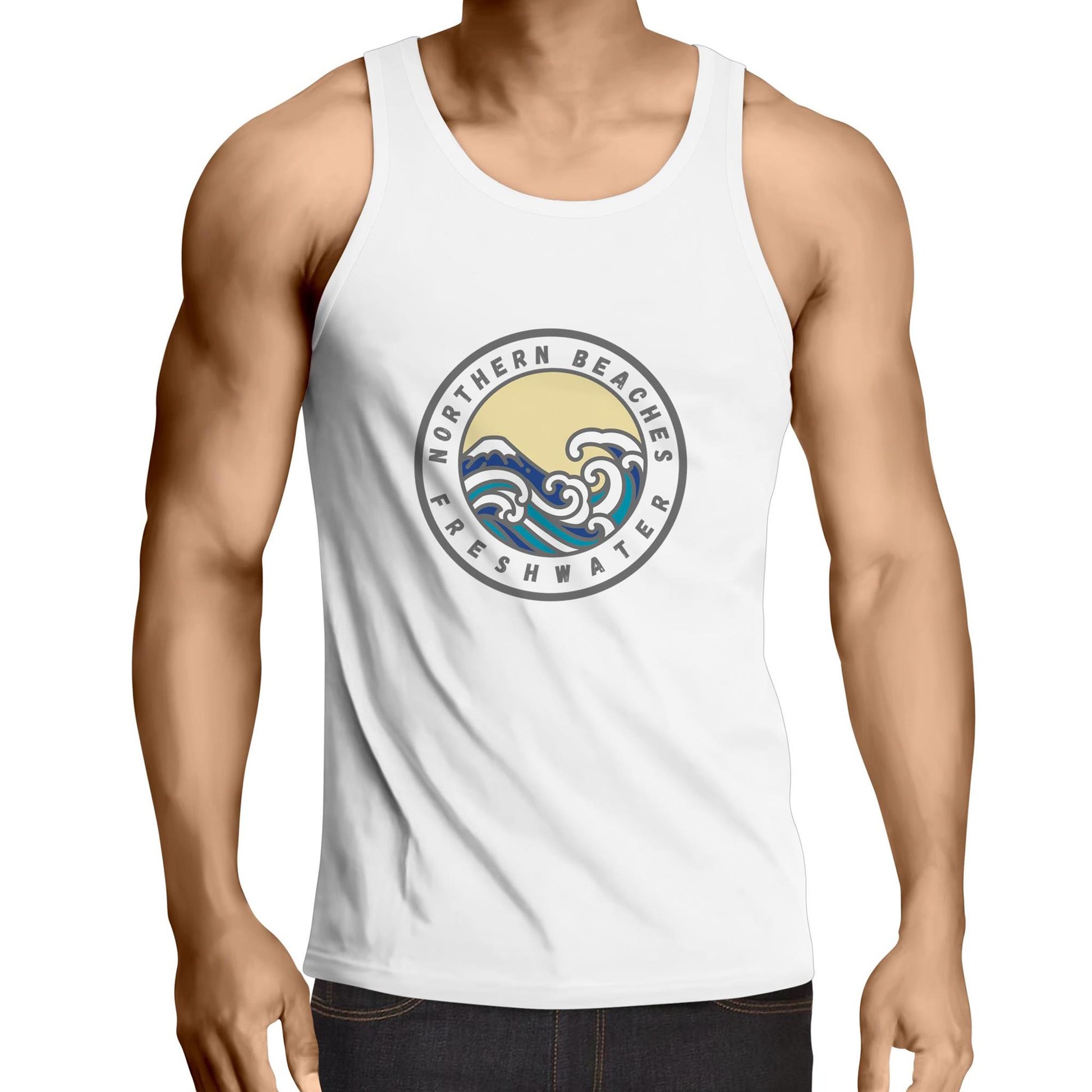 AS Colour Barnard - Northern Beaches Fairlight logo on Adult Tank Top Tee - Lost Manly Shop