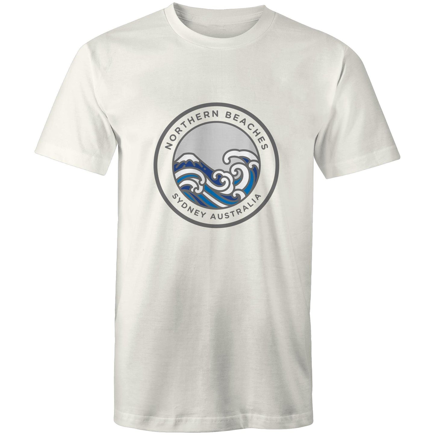 Northern Beaches East Coast Australia logo on Adult Quality Cotton T-Shirt - Lost Manly Shop