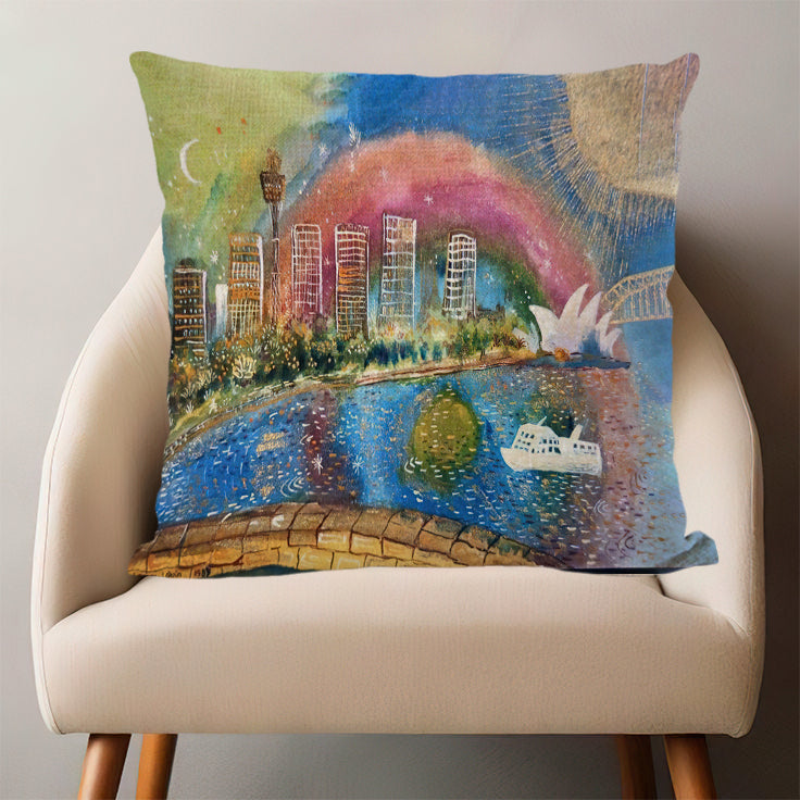 Sydney Coastal Charm Cushion Cover – Unique Art for Home Decor - Lost Manly Shop