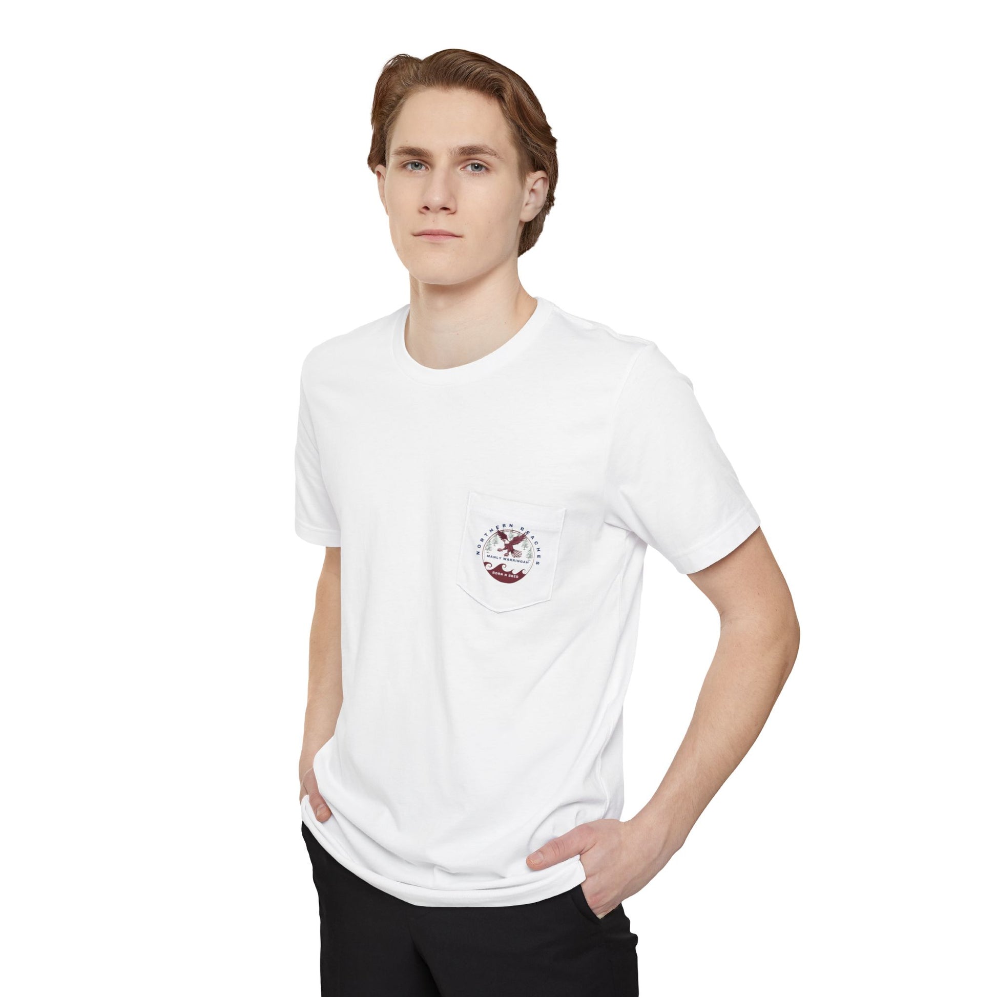 Manly Warringah Born n Bred Unisex Pocket T-shirt - Lost Manly Shop