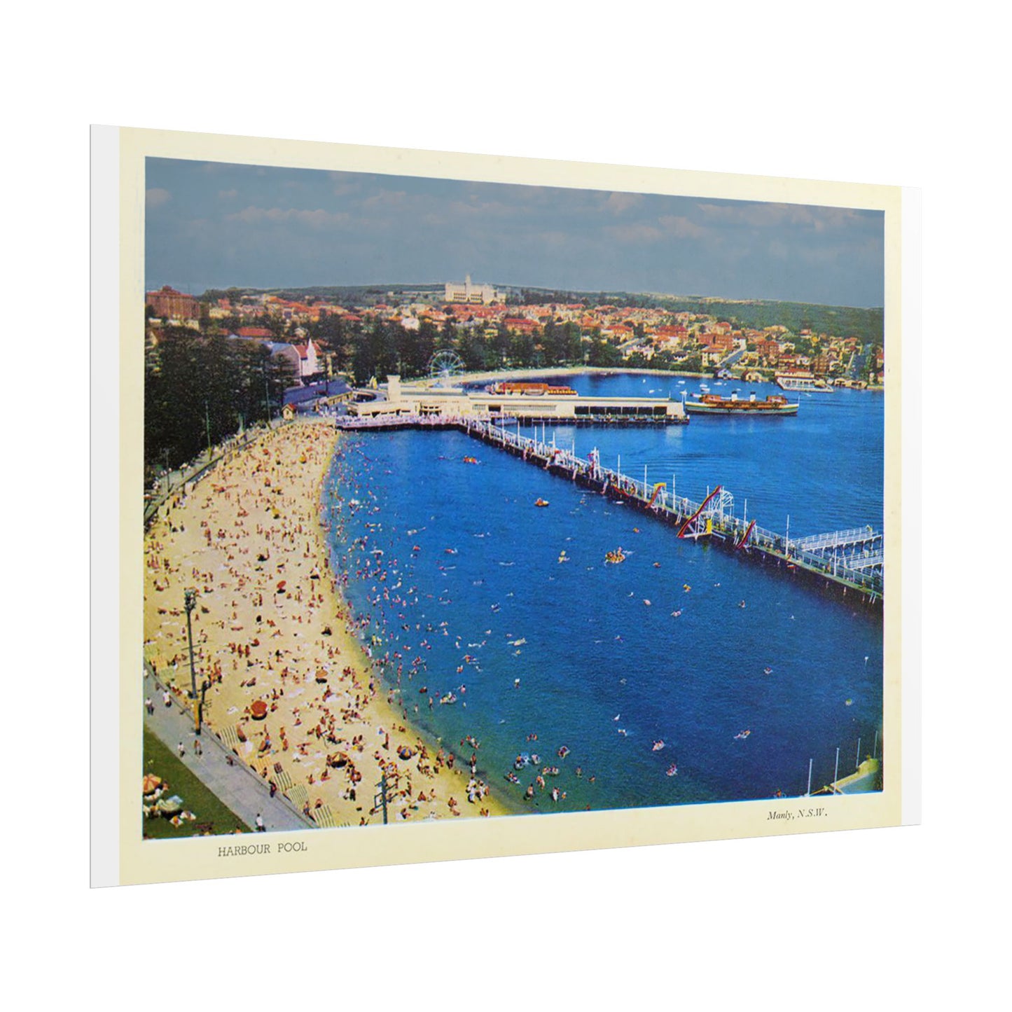 Manly Harbour Pool and Promenade 1955 Rolled Posters - Lost Manly Shop