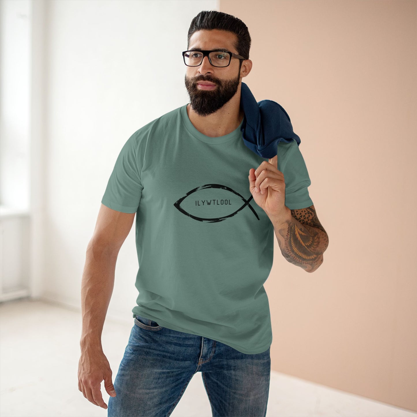 Christian Fish Acronym Adult Tee - Lost Manly Shop