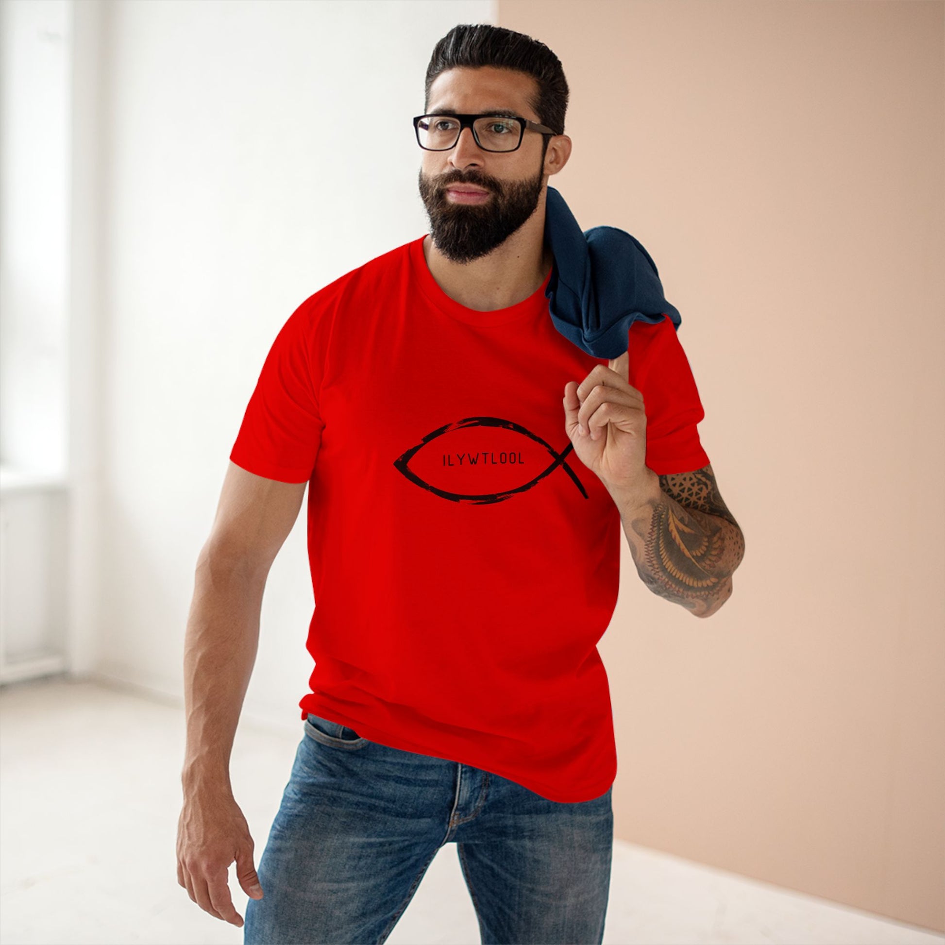 Christian Fish Acronym Adult Tee - Lost Manly Shop