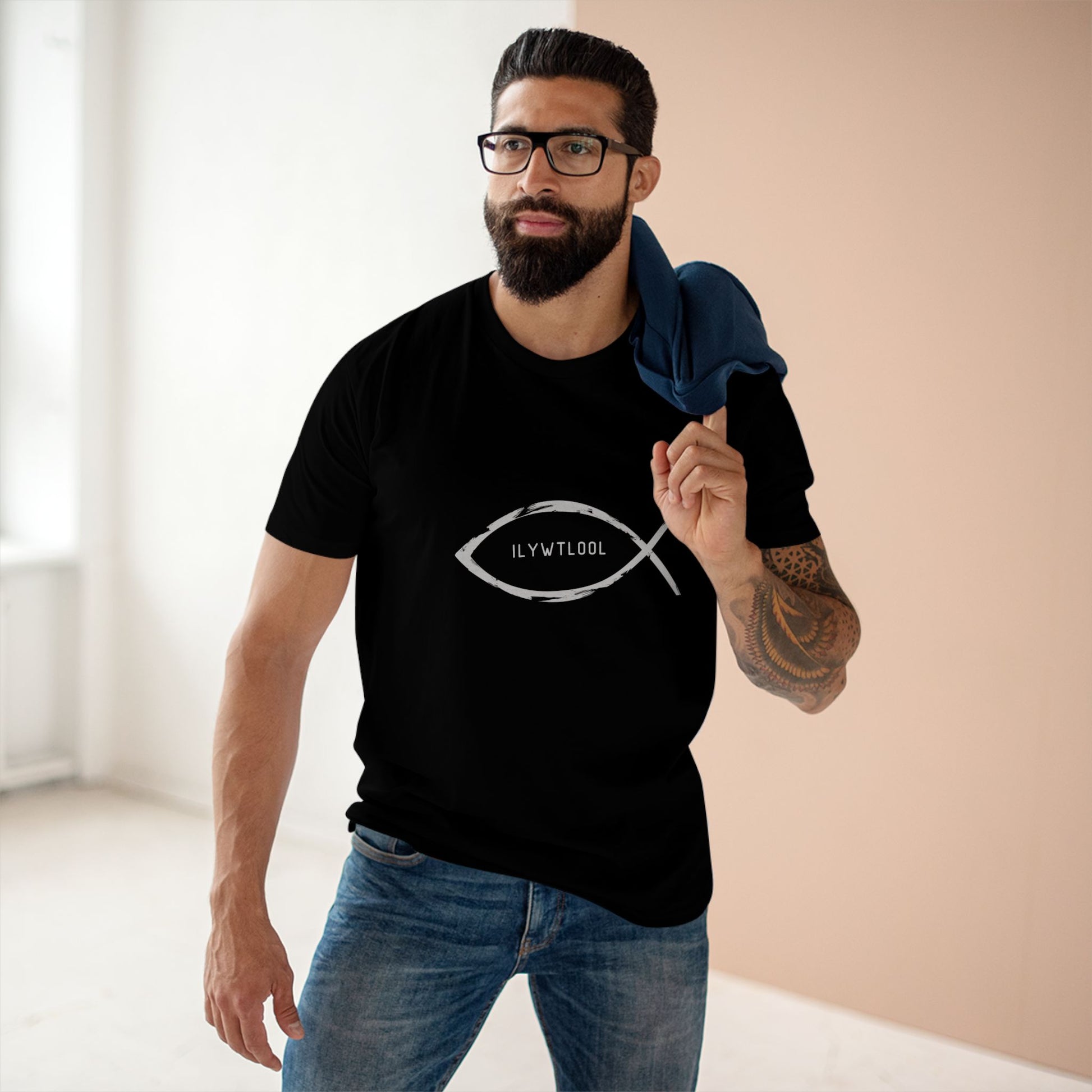 Christian Fish Acronym Adult Tee - Lost Manly Shop