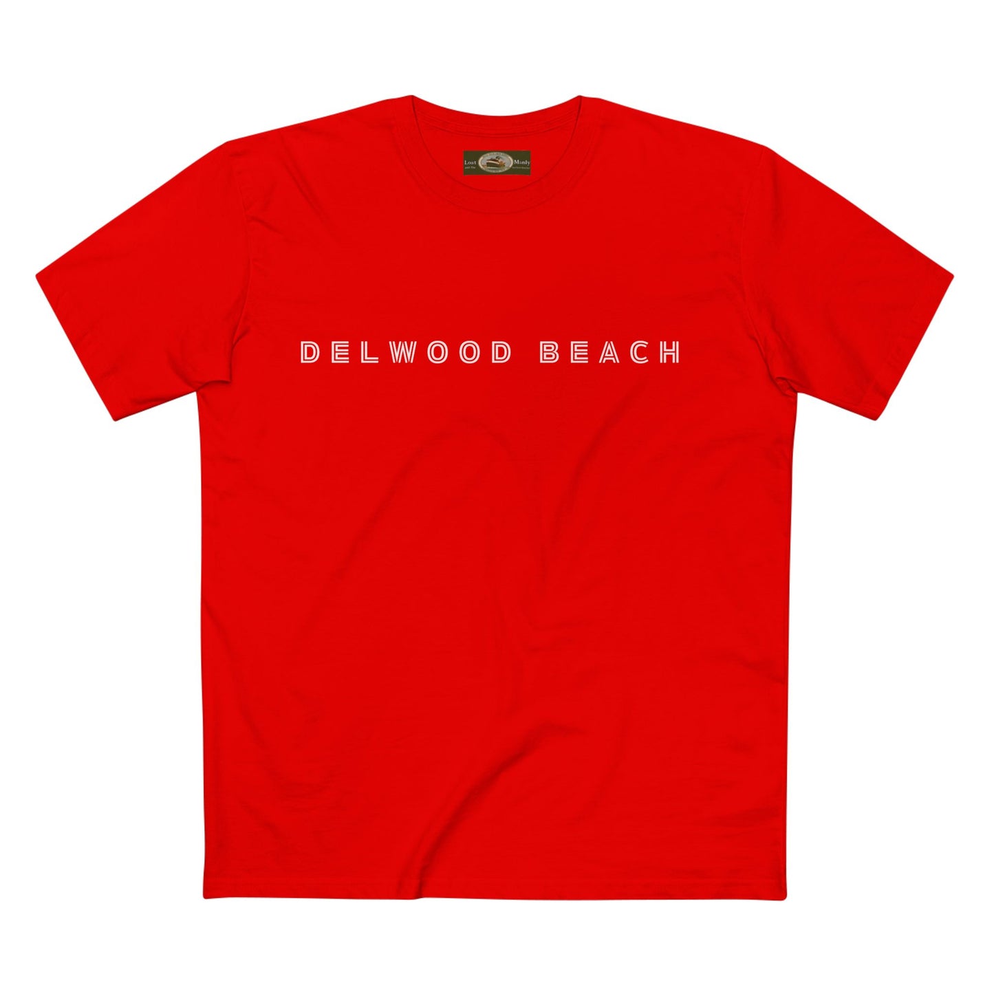 Delwood Beach logo on Adult Staple Cotton T-Shirt