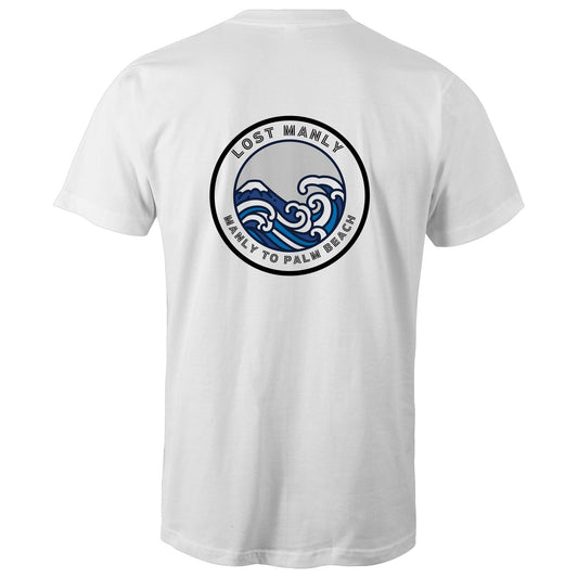 AS Colour Staple - Mens T-Shirt Lost Manly Manly to Palm Beach logo navy font on back - Lost Manly Shop