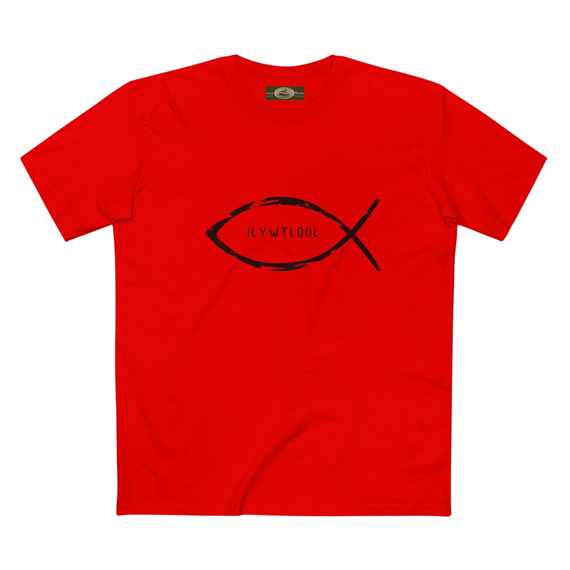 Christian Fish Acronym Adult Tee - Lost Manly Shop