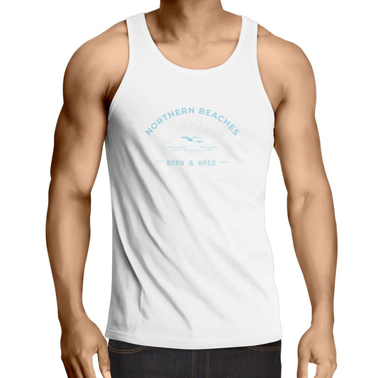 AS Colour Lowdown - Quality Cotton Mens Singlet Top Northern Beaches bnb logo