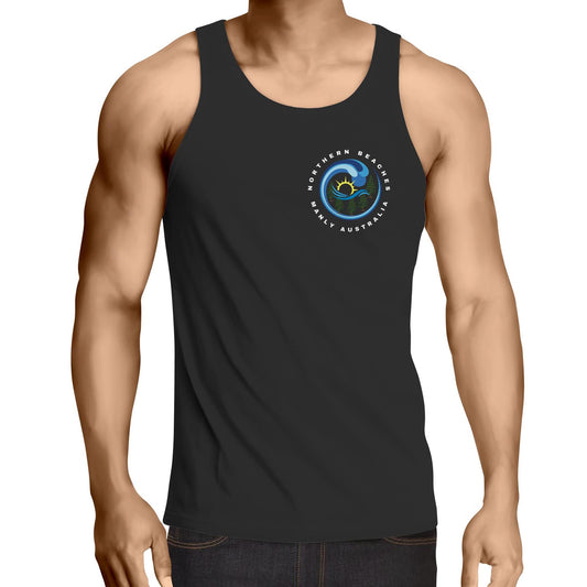 Northern Beaches Manly Australia front logo on AS Colour Adult Cotton Singlet - Lost Manly Shop