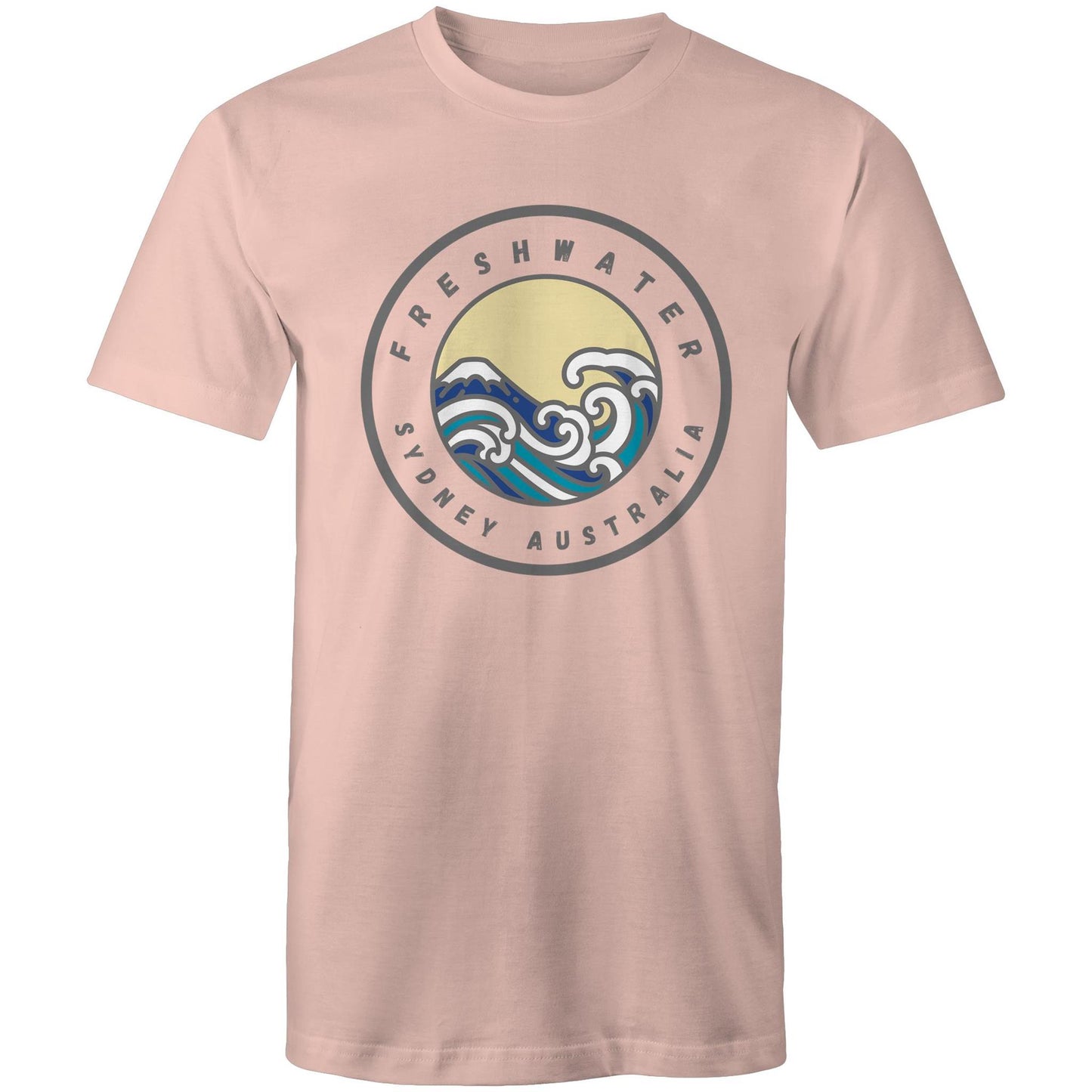 AS Colour Staple - Mens T-Shirt Freshwater Sydney Australia logo front grey font - Lost Manly Shop