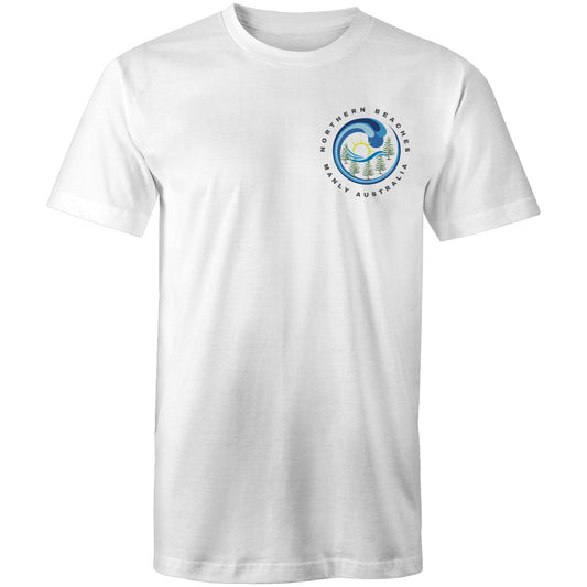 Northern Beaches Manly Australia front and back logo on AS Colour Staple Cotton Adult T-Shirt - Lost Manly Shop