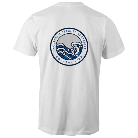 AS Colour Staple - Mens T-Shirt Northern Beaches Coastal Vibe logo navy font on back - Lost Manly Shop